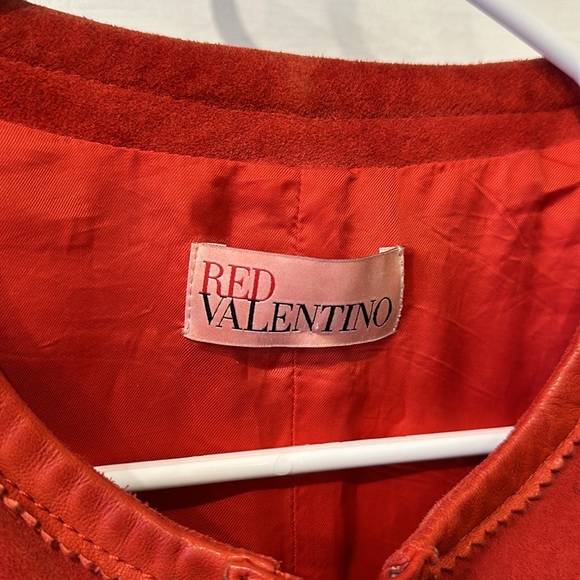 RARE Red Valentino suede jacket with leather detail and puff shoulder - Picture 4 of 6